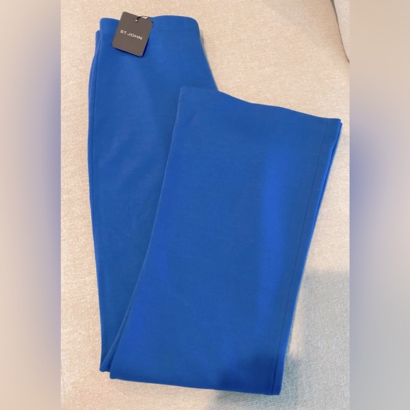 St. John Pants - NEW! Classy St. John wide leg, knit pants -beautiful blue color, size 8.